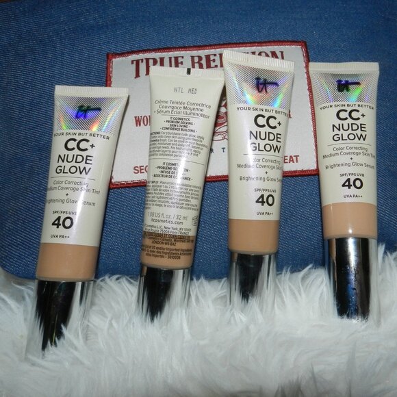 it cosmetics CC+ Nude Glow Foundation SPF 40 + Glow Serum Medium 🆕FAST😮💨⚡🚚 - Picture 3 of 16